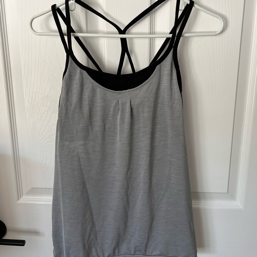 3 yoga workout tops. One is athleta and two are lululemon